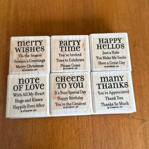 Stampin' Up! Festive Rubber Stamp Collection Holiday Party Birthday Love + Set 6